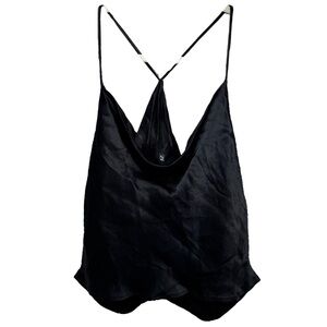 Silky Draped Open-Back Cami Tank Top Size M
